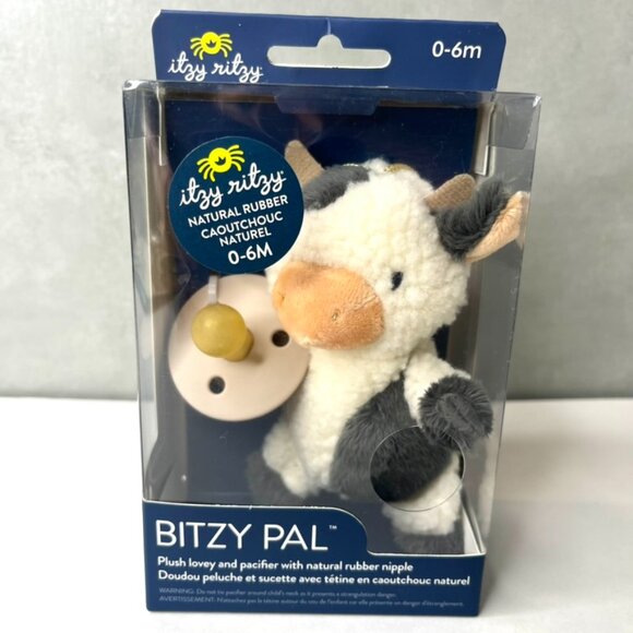 Itzy Ritzy Other - NEW Itzy Ritzy Bitzy Pal Cow Infant Pacifier 0-6 Months Plush Lovey Sealed